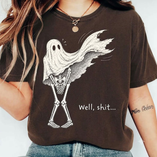 The "Well Shit" Ghost Skeleton T-Shirt